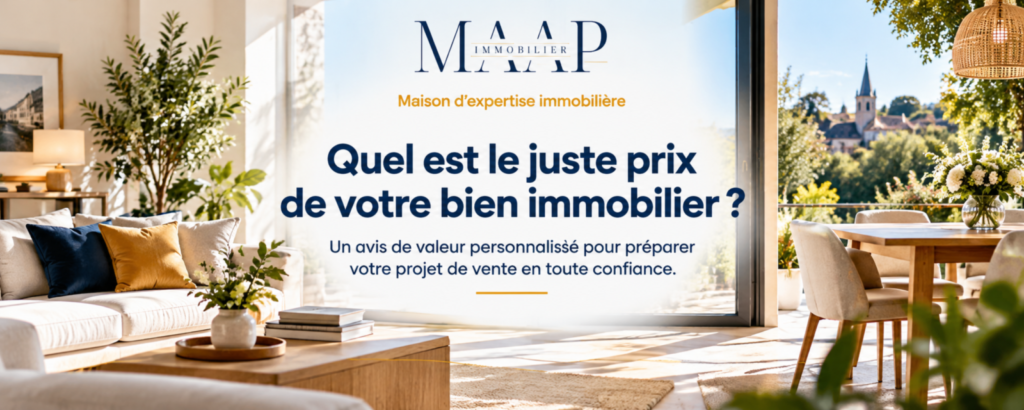MAAP Immobilier – Quel est le juste prix de votre bien immobilier ? Avis de valeur personnalisé pour préparer votre vente.